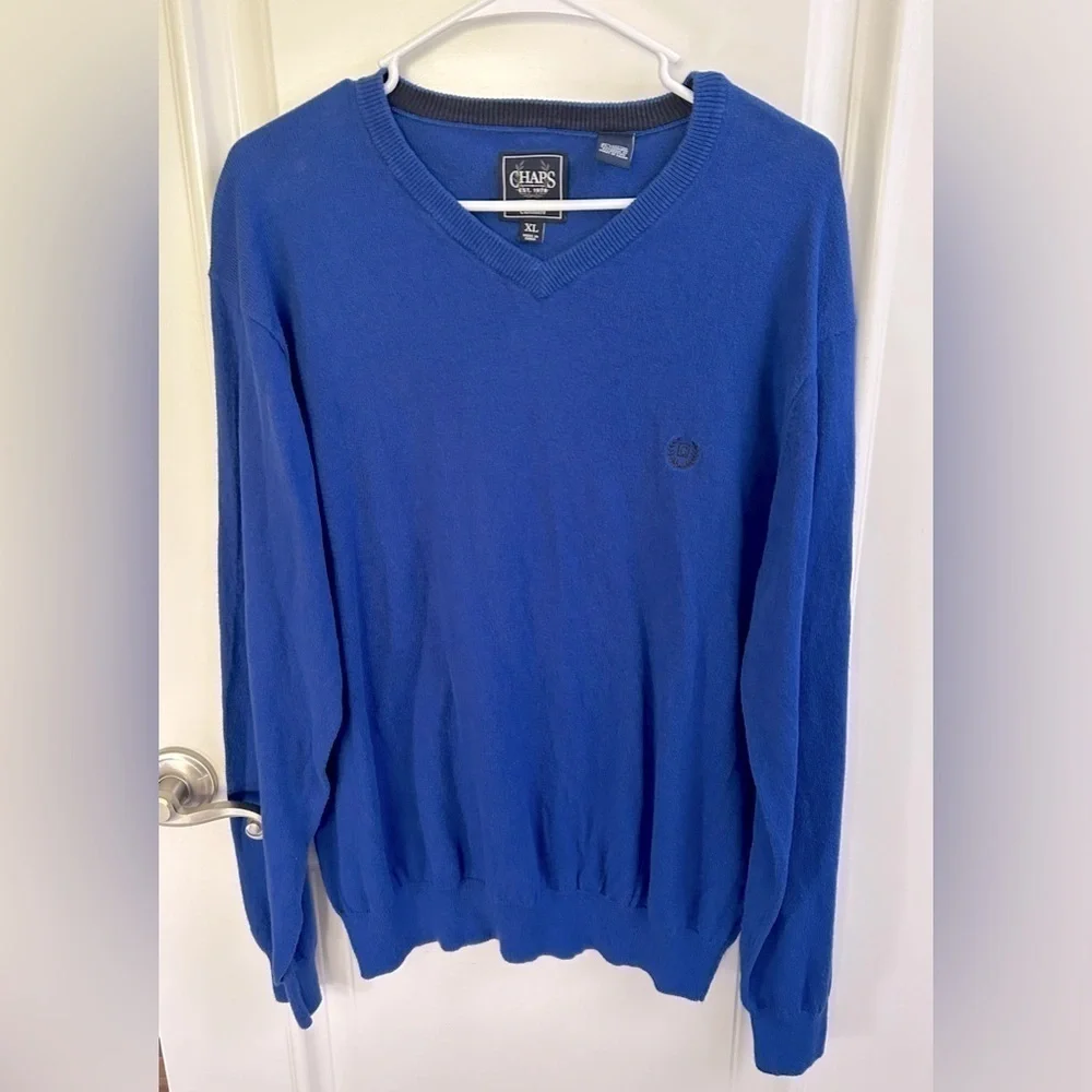 Chaps V-Neck Cotton/Cashmere Sweater